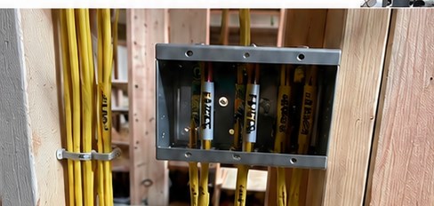 Precision rough wiring with neatly routed and secured cable